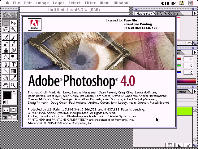 Adobe Photoshop 4 Mac - About